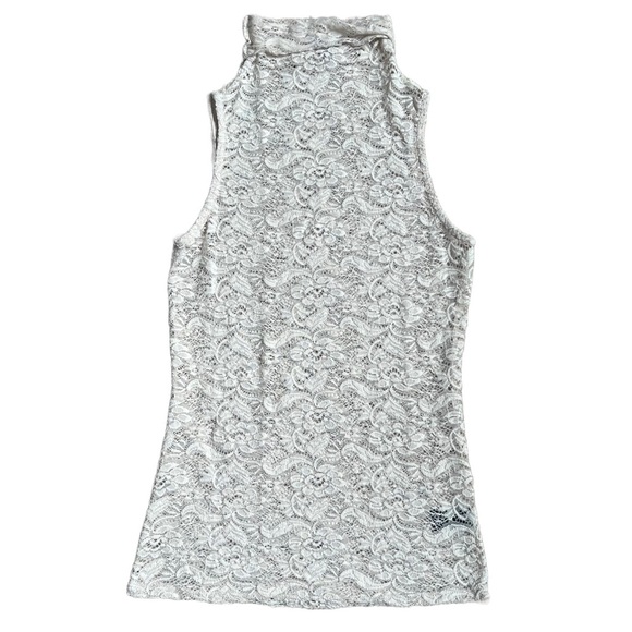 BUCKLE BLACK CREAM LACE FULL LENGTH TURTLENECK TANK TOP  SIZE XS - Picture 1 of 7